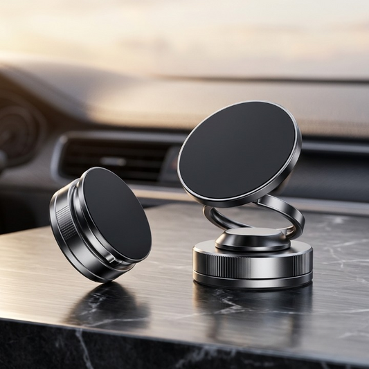 360° Rotating Magnetic Phone Holder with Vacuum Suction – Universal Car & Desk Mount
